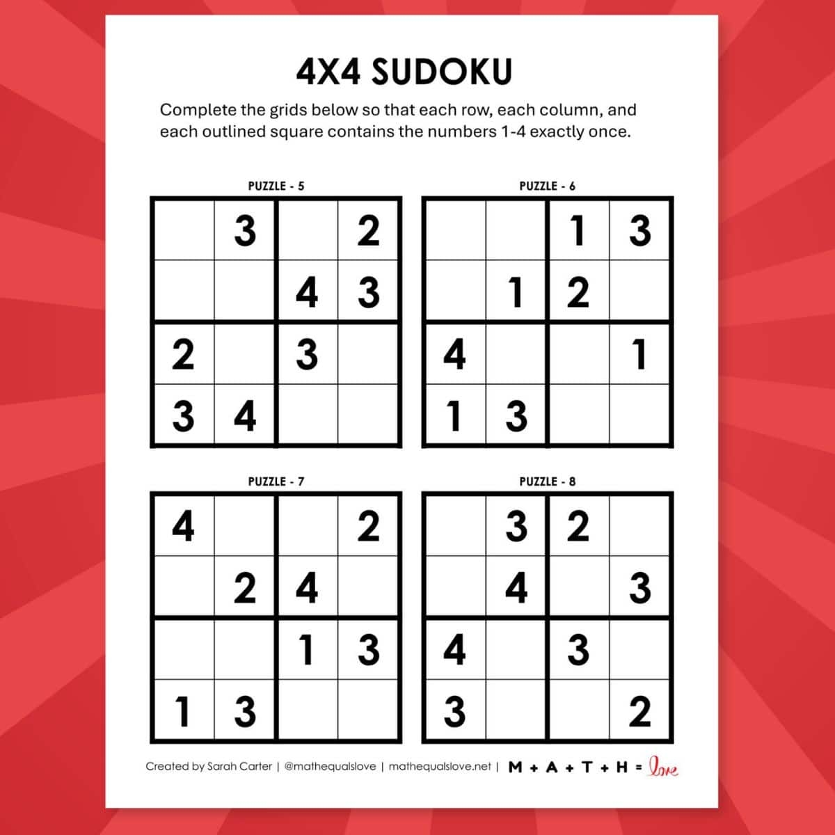 Easy Sudoku Printable Sheets