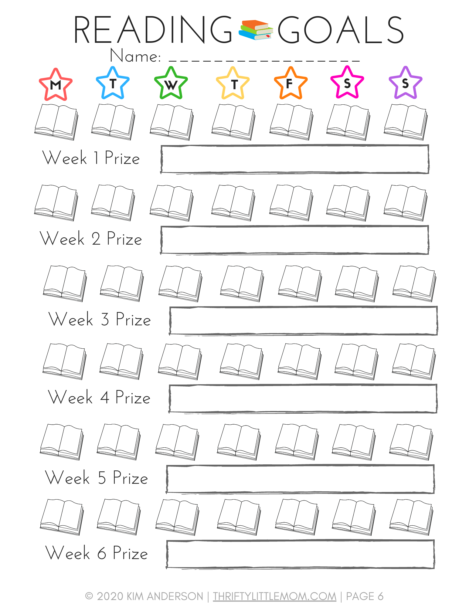 Reading Chart Free Printable