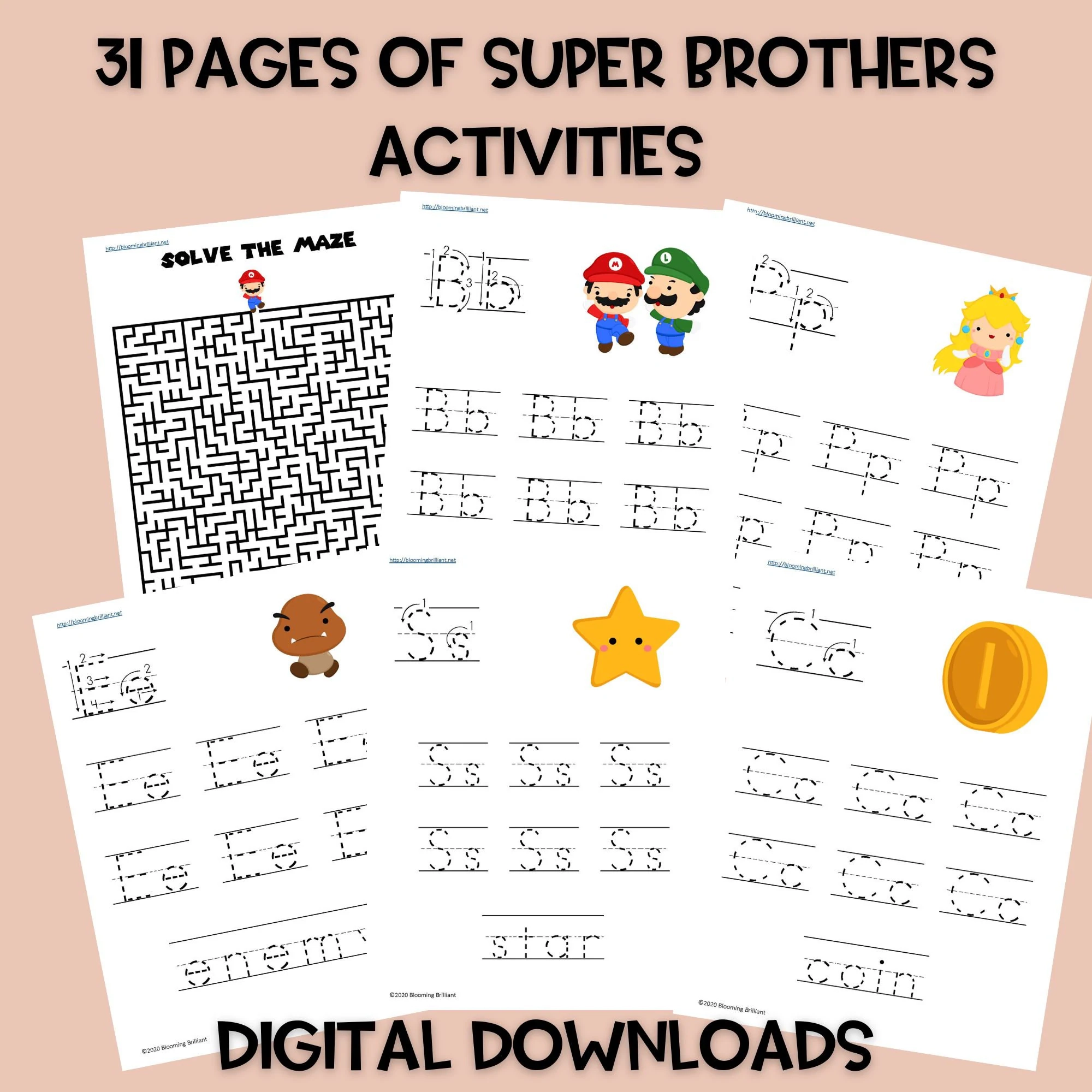 Mario Worksheets Printable