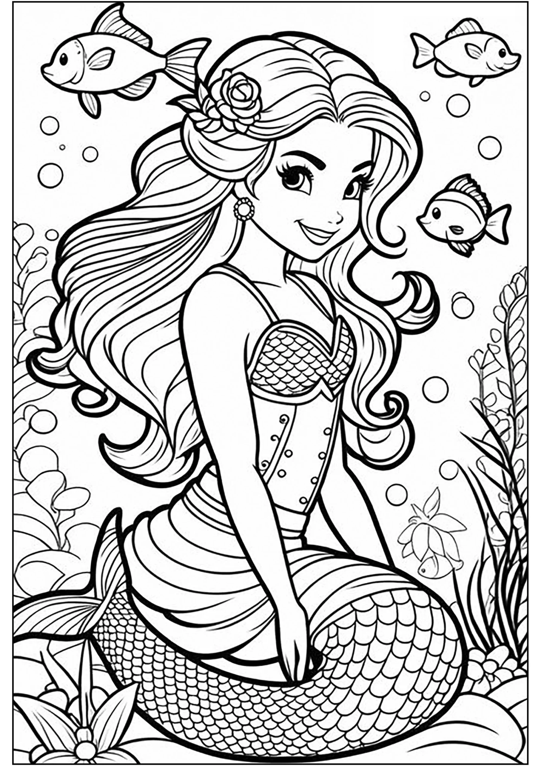 Printable Mermaid Coloring Sheets