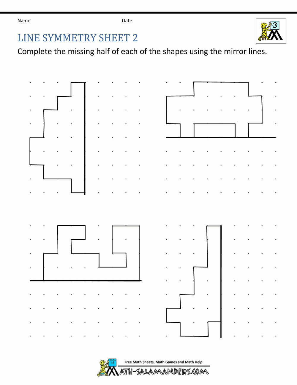 Free Printable Lines Of Symmetry Worksheets