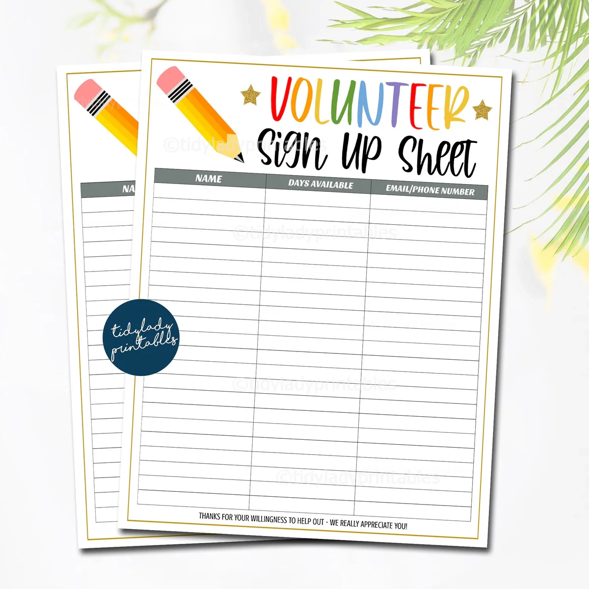 Teacher Volunteer Printable School Pto Pta Sign Up Sheet TidyLady Printables Teacher Volunteer Printable School Pto Pta Sign Up Sheet TidyLady Printables