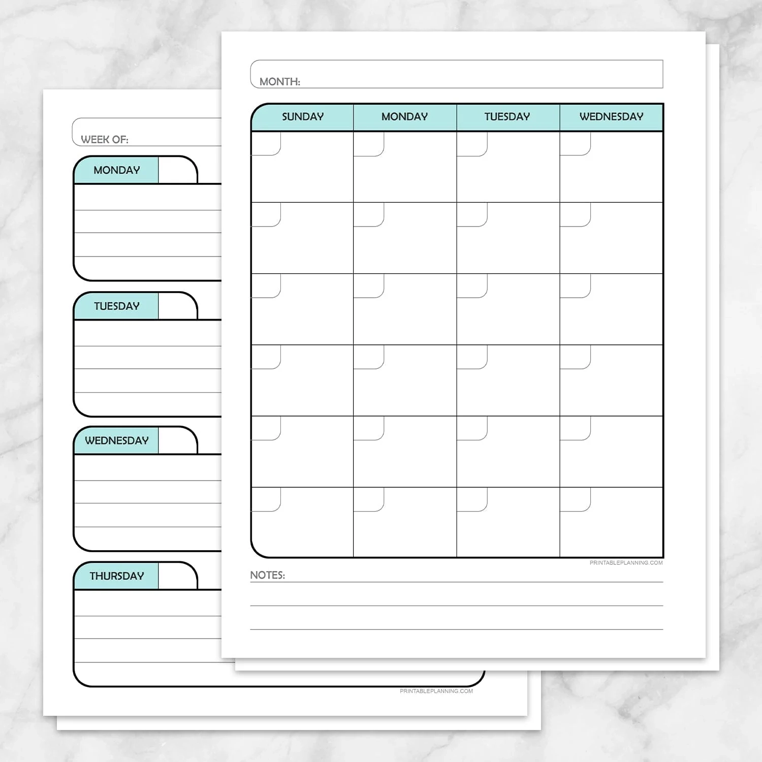 Month Calendar Planner Printable Month Calendar Planner Printable