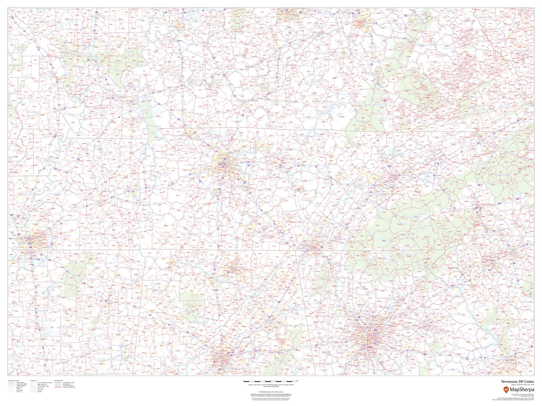 Tennessee Zip Code Map American Map Store Tennessee Zip Code Map American Map Store