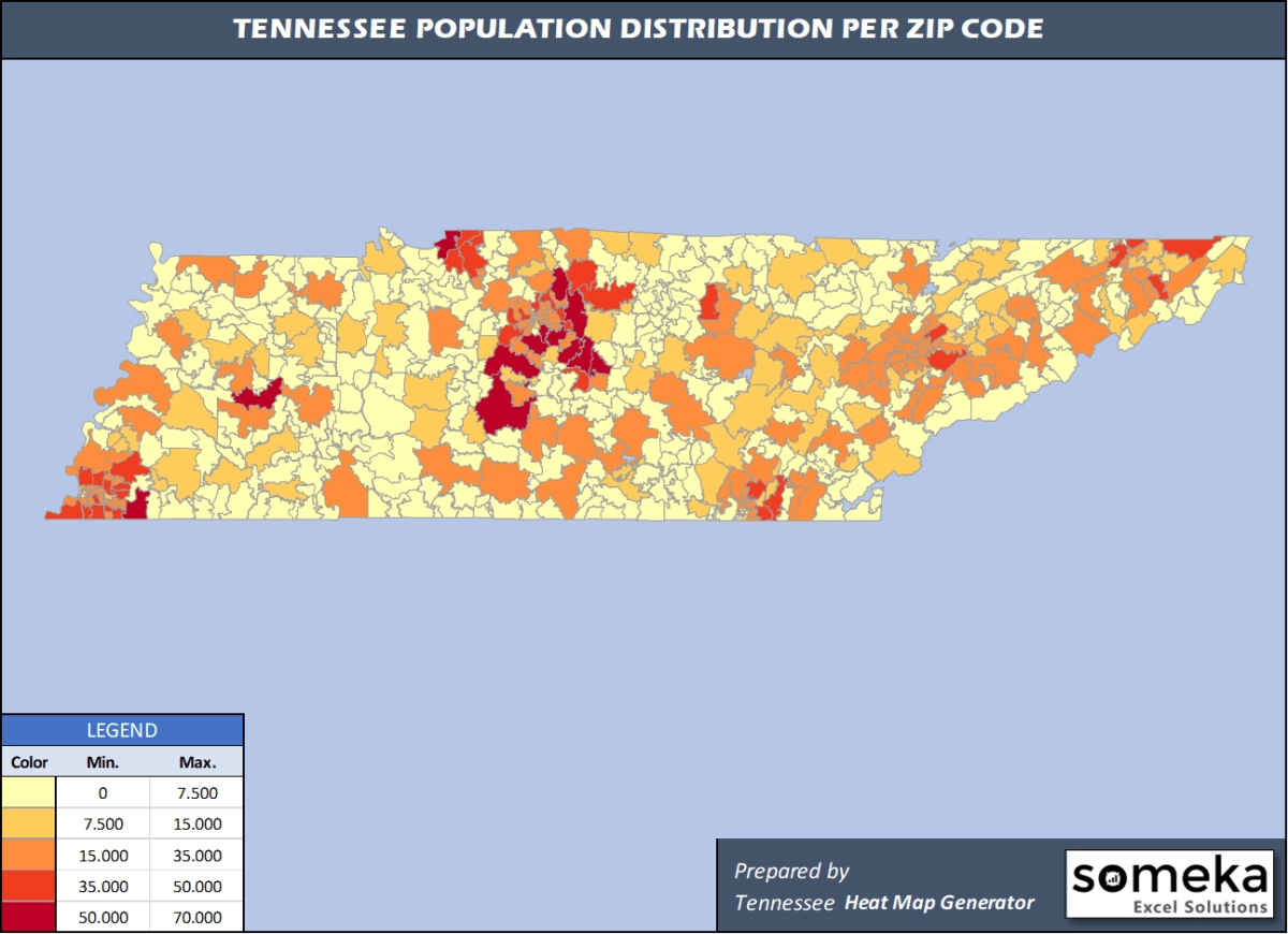 Tennessee Zip Code Map And Population List In Excel Tennessee Zip Code Map And Population List In Excel