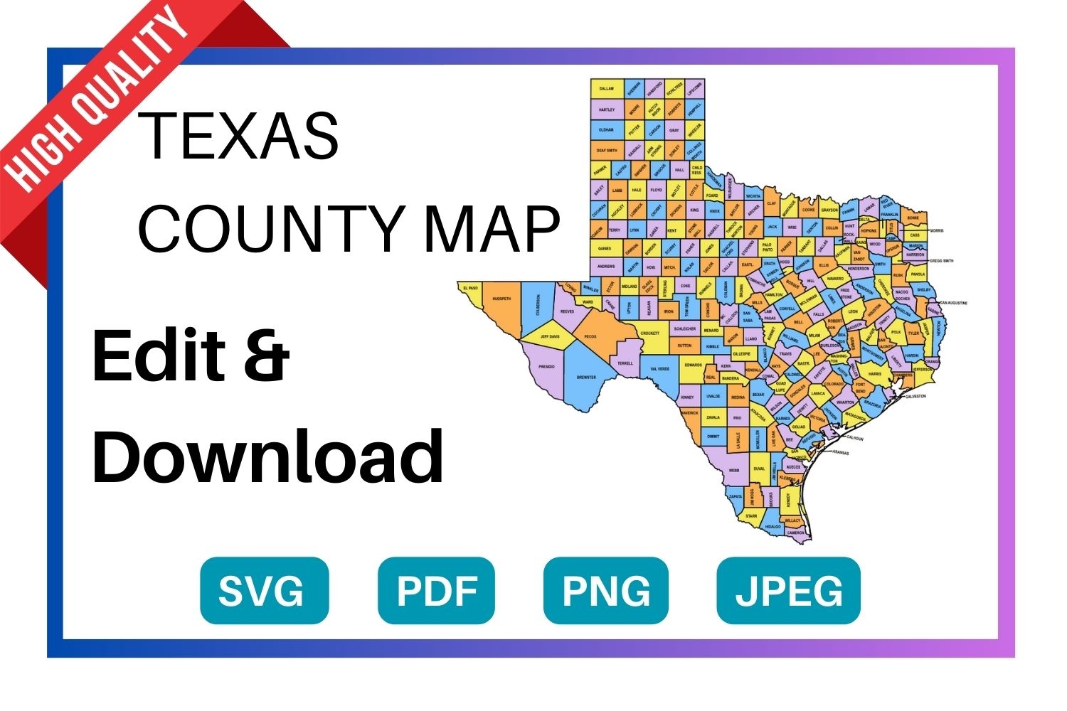 Texas County Map Editable U0026 Printable State County Maps