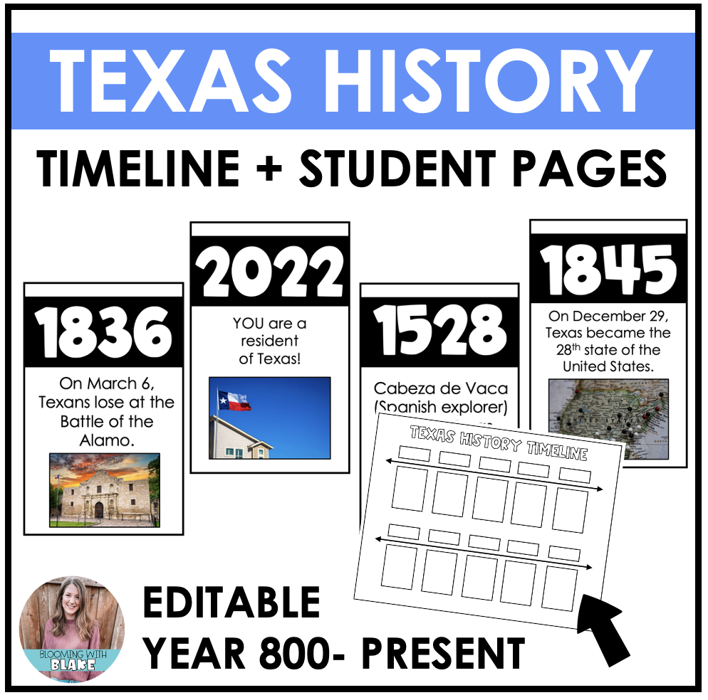Texas History Timeline Made By Teachers