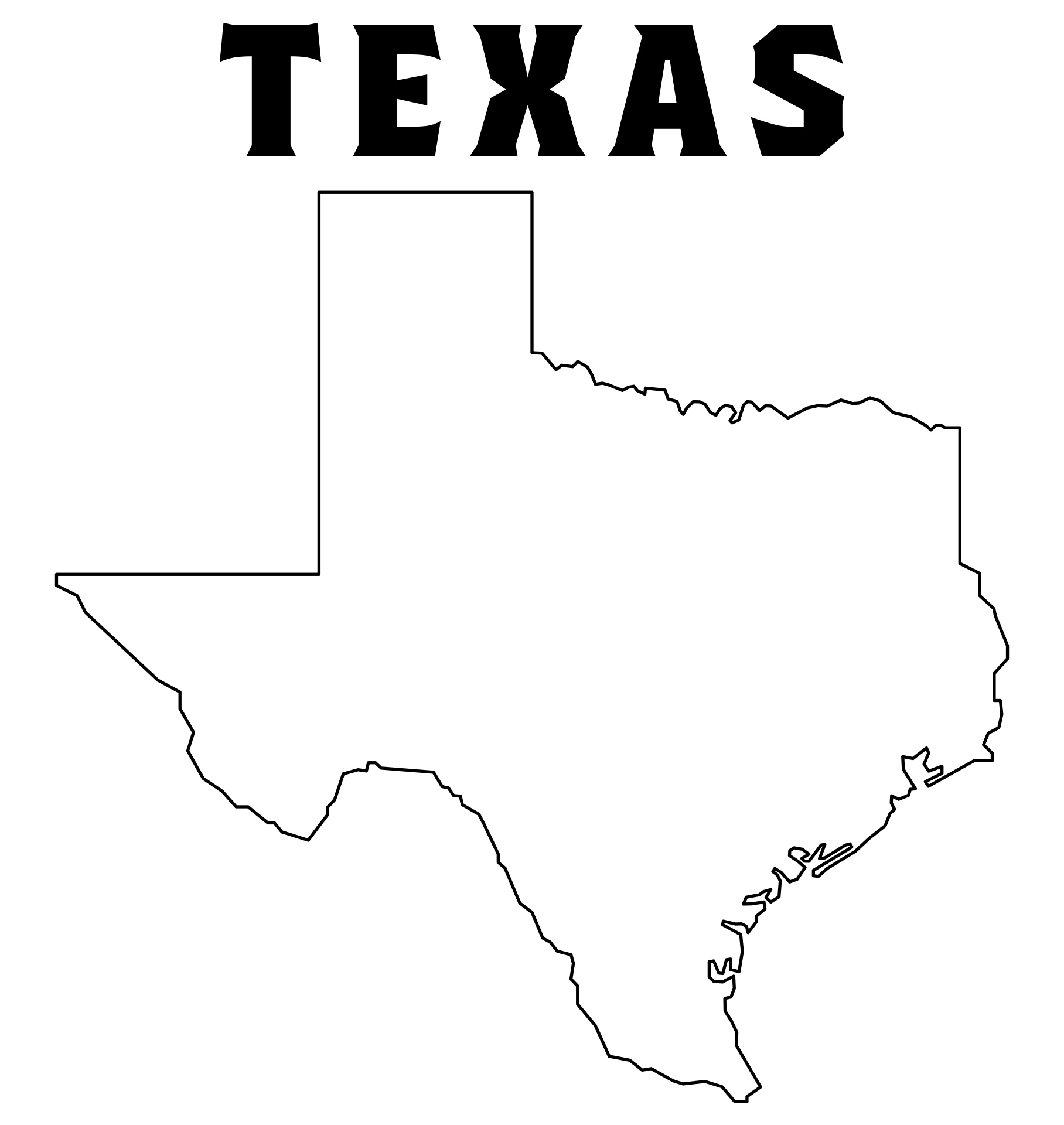 Blank Map Of Texas Printable