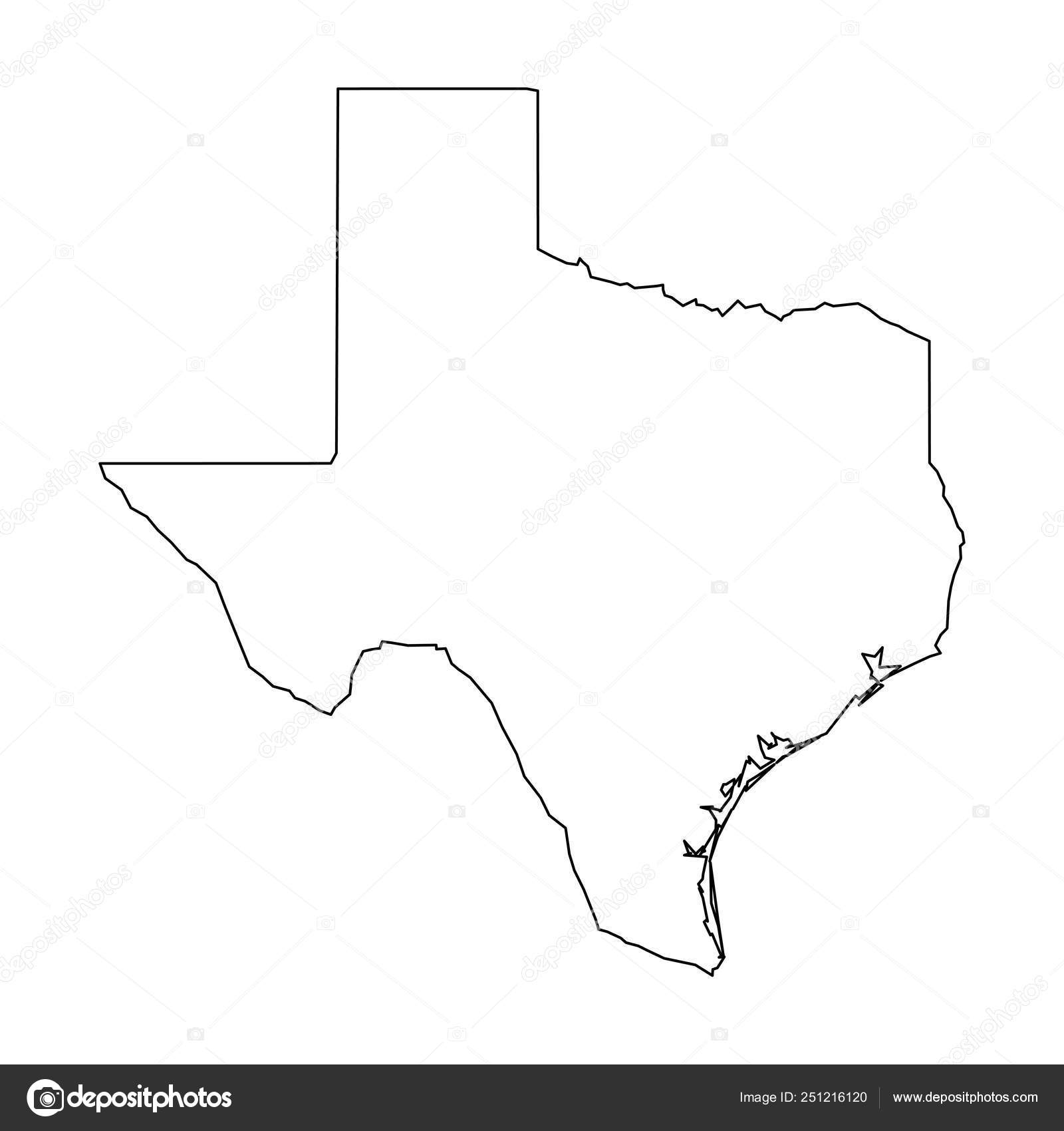 Texas State Of USA Solid Black Outline Map Of Country Area Simple Flat Vector Illustration Stock Vector By pyty 251216120