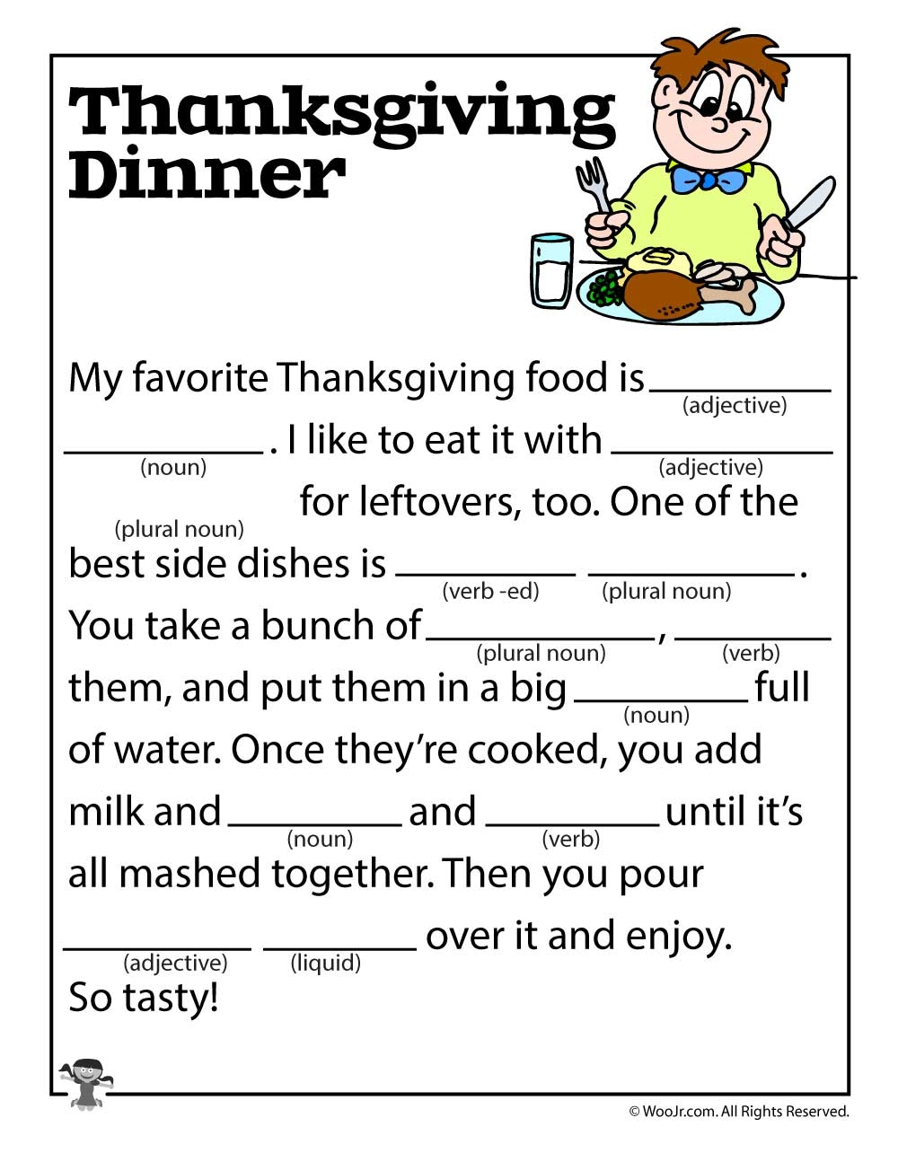 Thanksgiving Ad Libs Fill In Game Printables Woo Jr Kids Activities Children s Publishing Thanksgiving Ad Libs Fill In Game Printables Woo Jr Kids Activities Children s Publishing