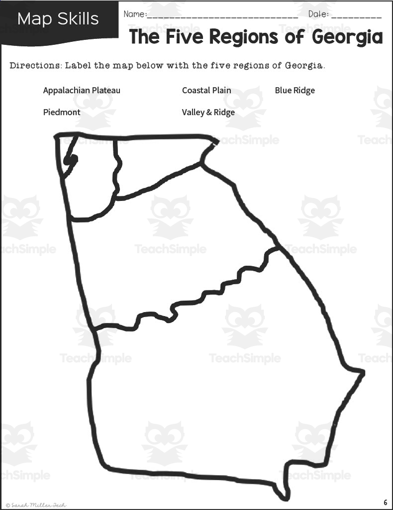 The Five Regions Of Georgia Reading Packet By Teach Simple