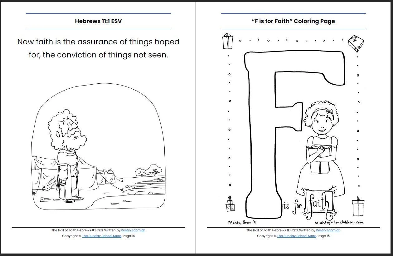 The Hall Of Faith Hebrews 11 1 12 3 Printable Bible Lesson Sunday Sunday School Store