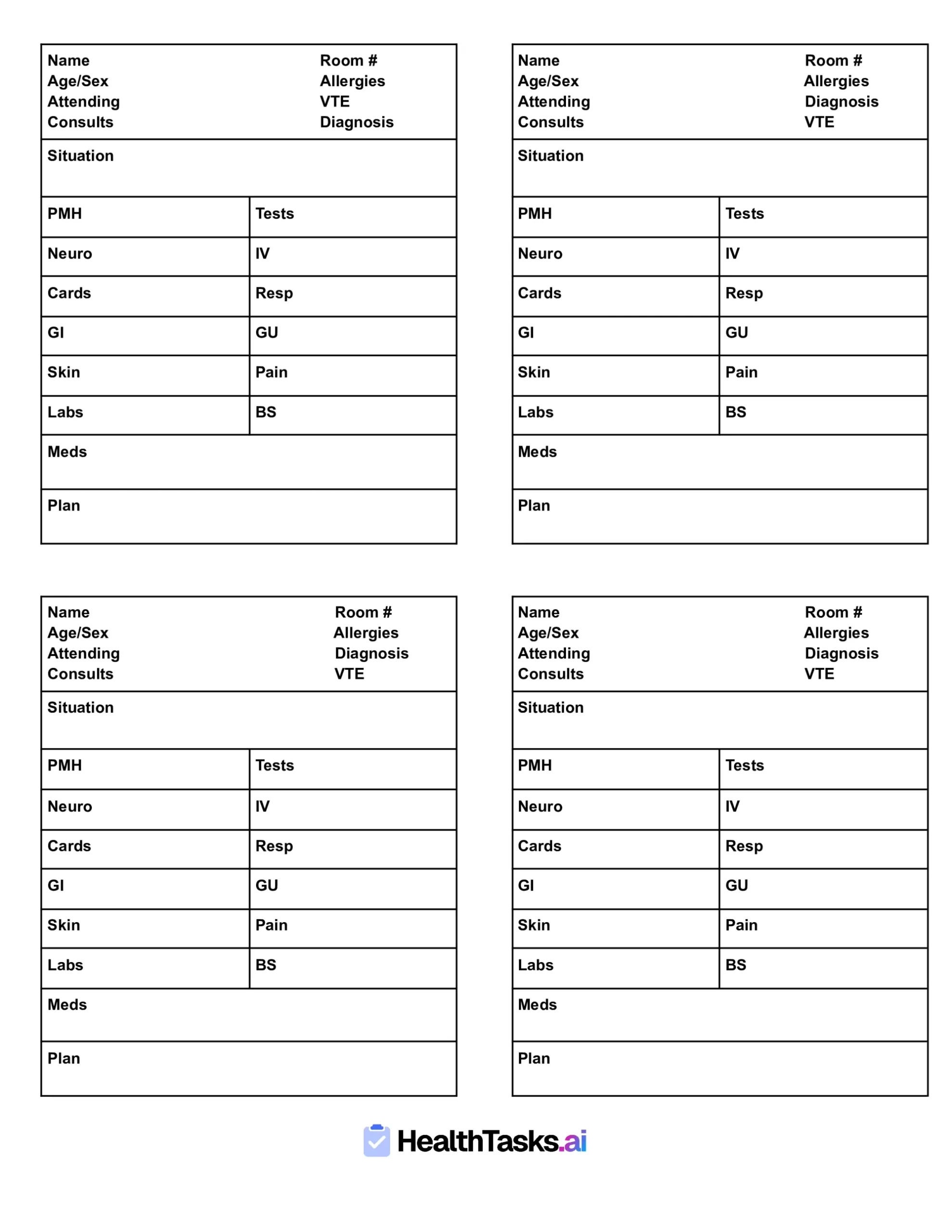 The Ultimate Nursing Report Sheet Guide Free Downloads 