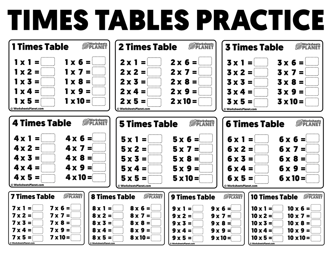 Times Tables Practice Worksheets Ready To Print Times Tables Practice Worksheets Ready To Print