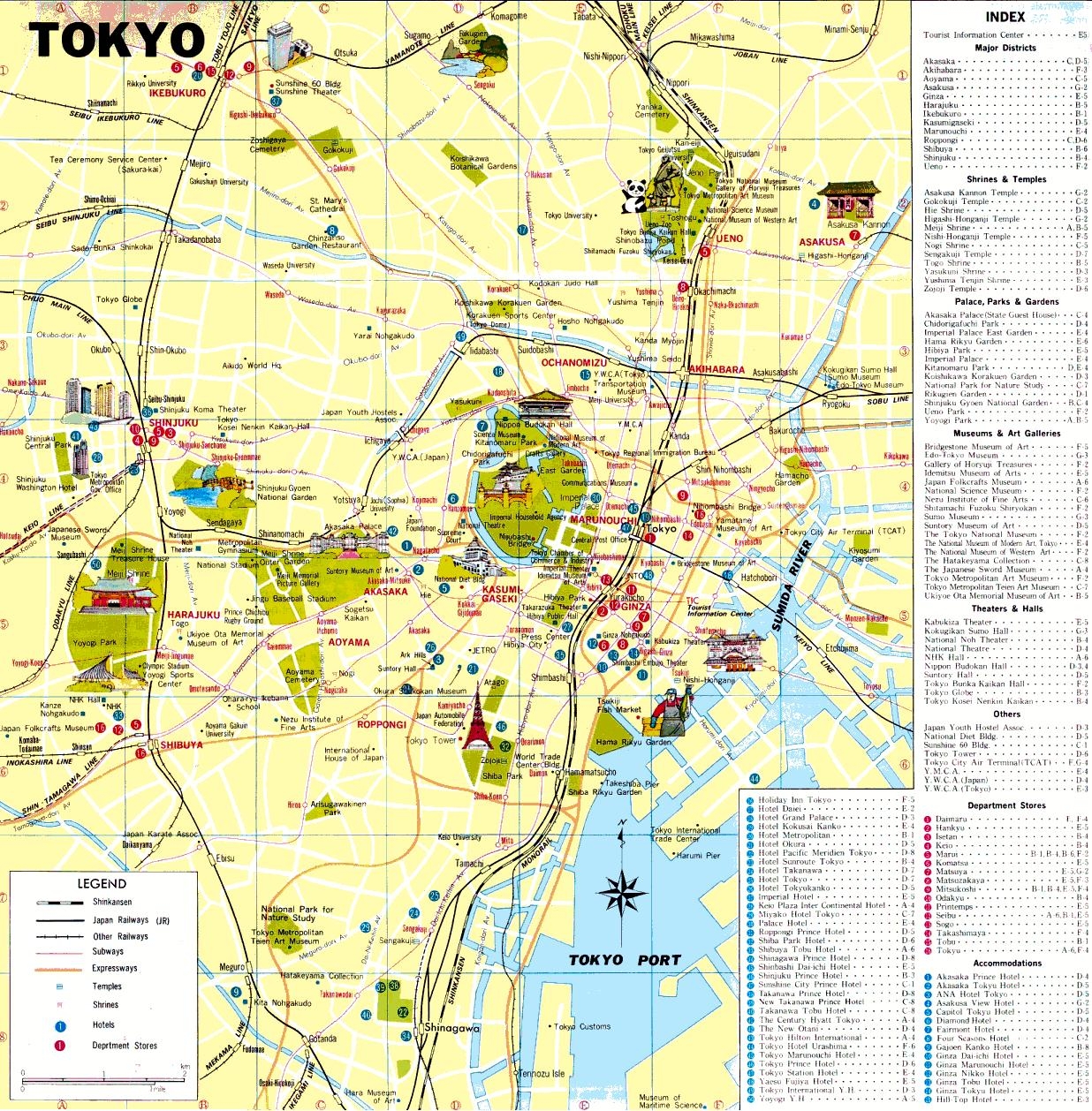 Tokyo Sightseeing Map Tokyo Sights Map Kant Japan 