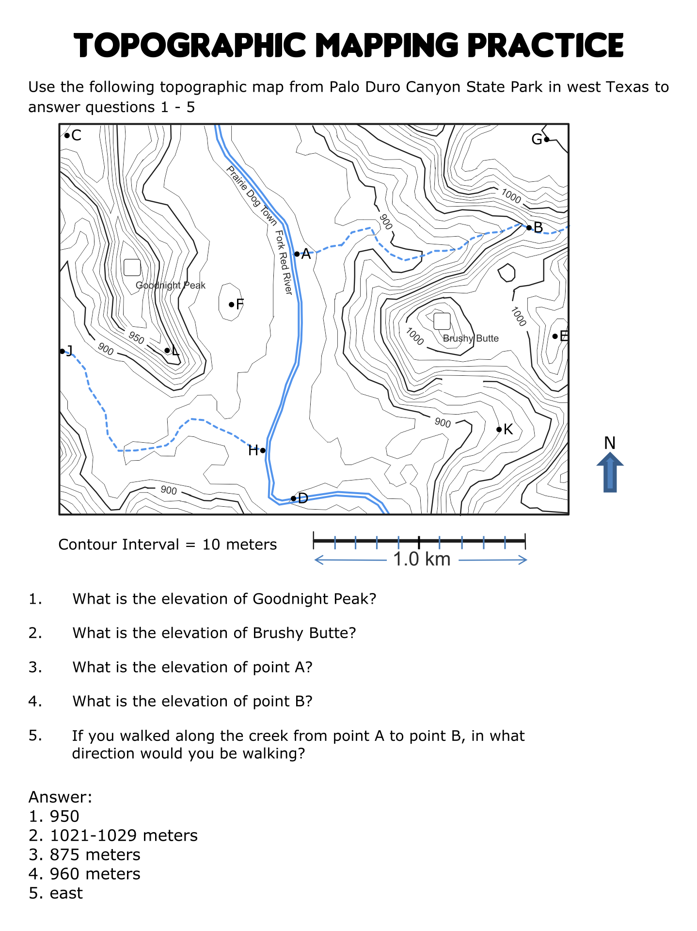 Topographic Map Worksheets 10 Free PDF Printables Printablee Topographic Map Worksheets 10 Free PDF Printables Printablee