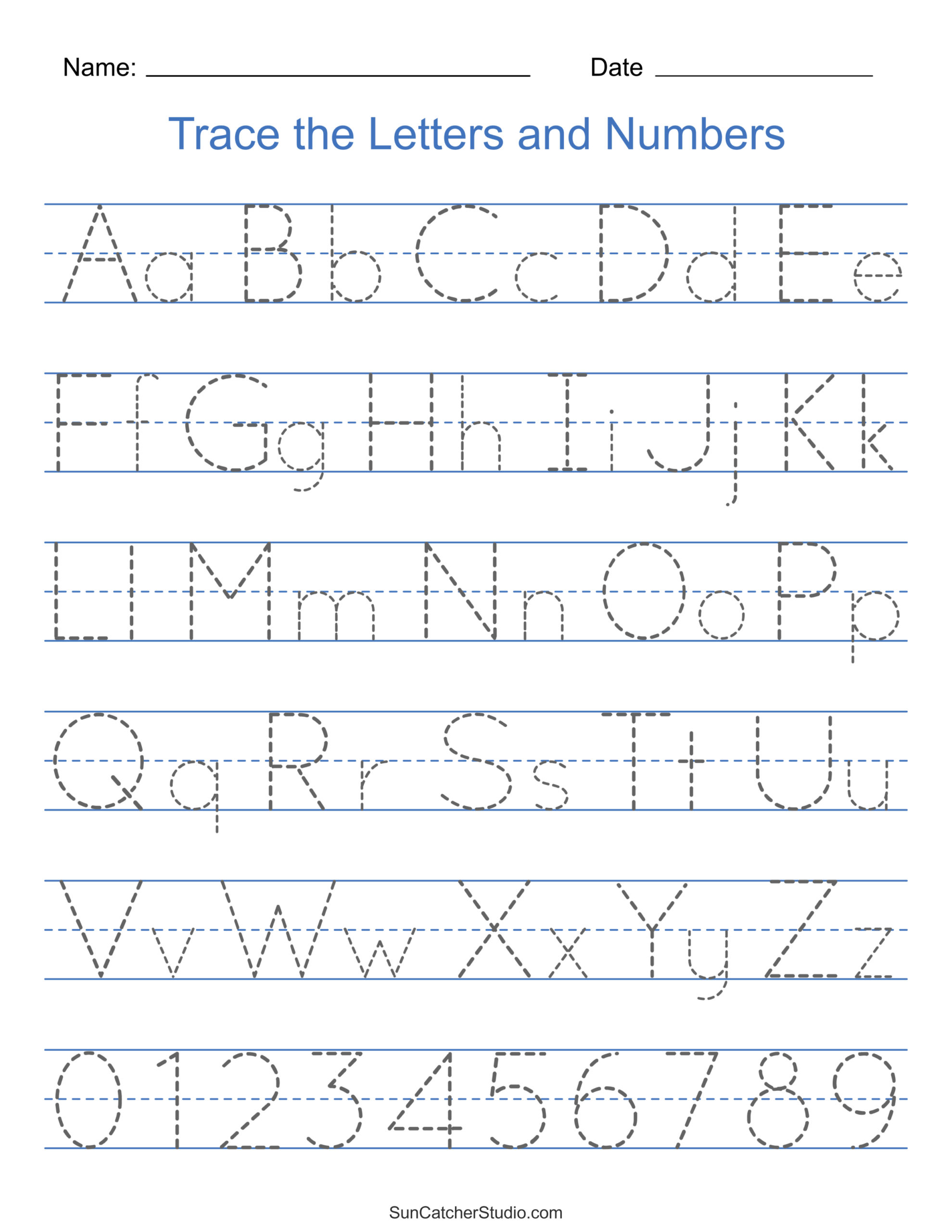 Printable Alphabet Tracing Worksheets