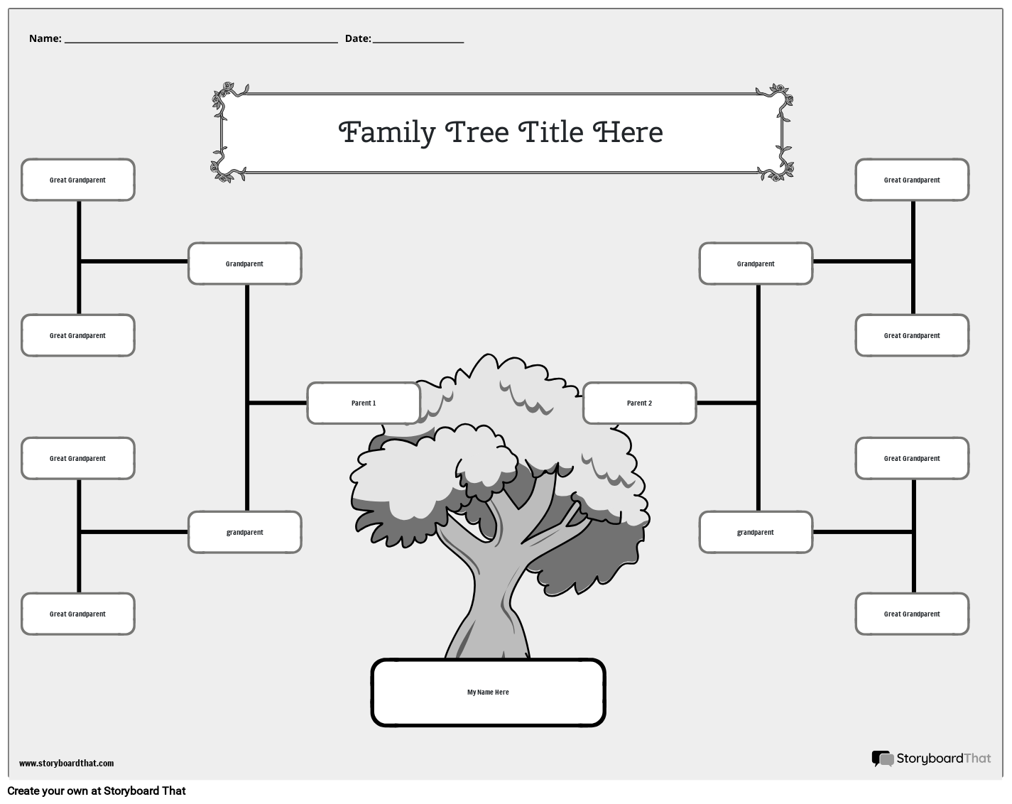 Family Tree Chart Printable