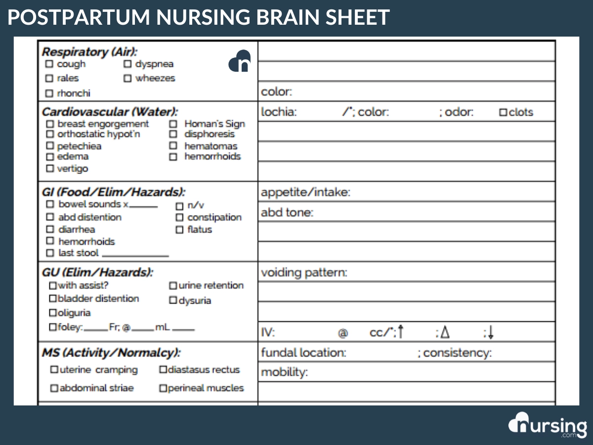 Printable Telemetry Nursing Report Sheet