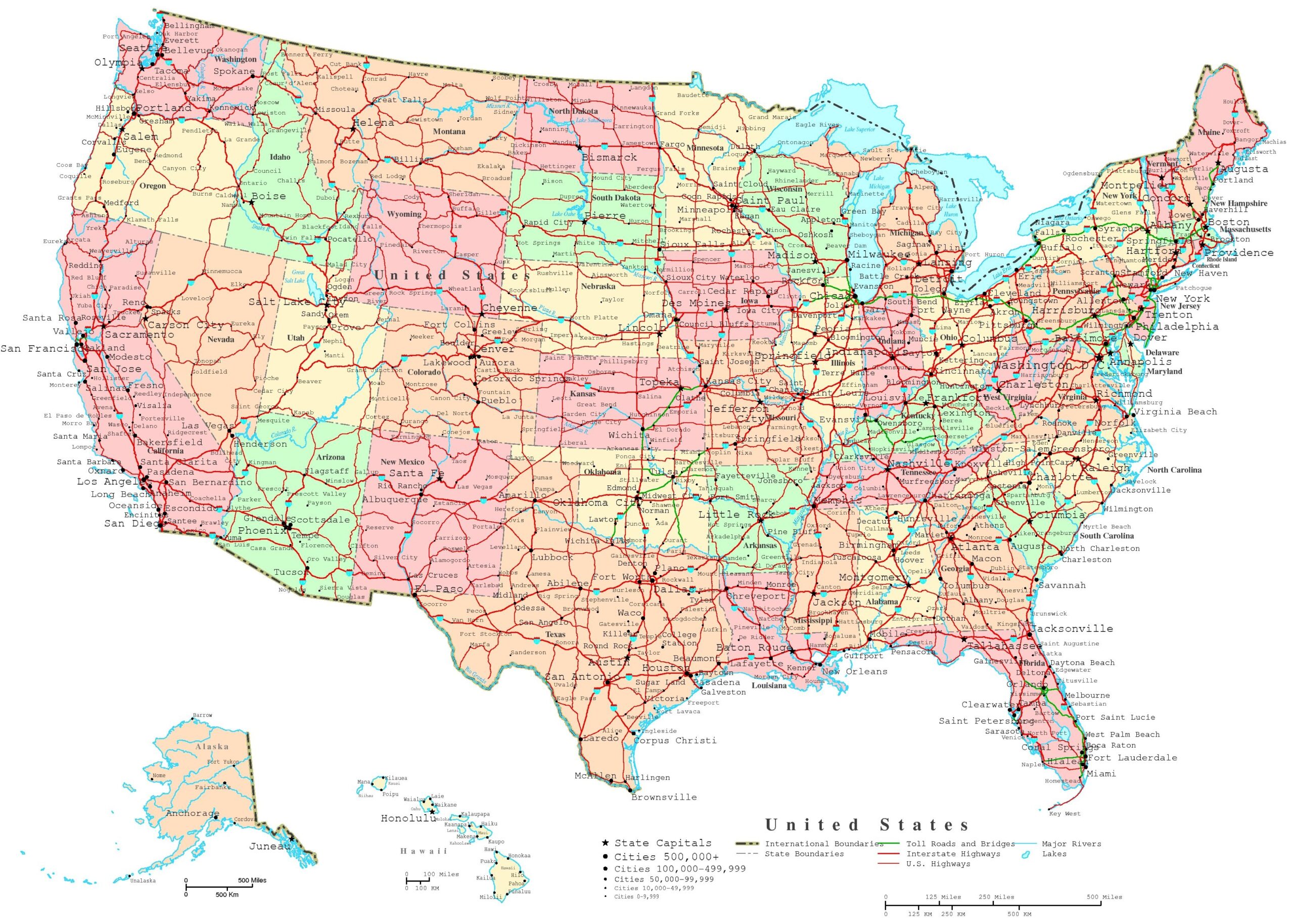 Us Map Printable With States