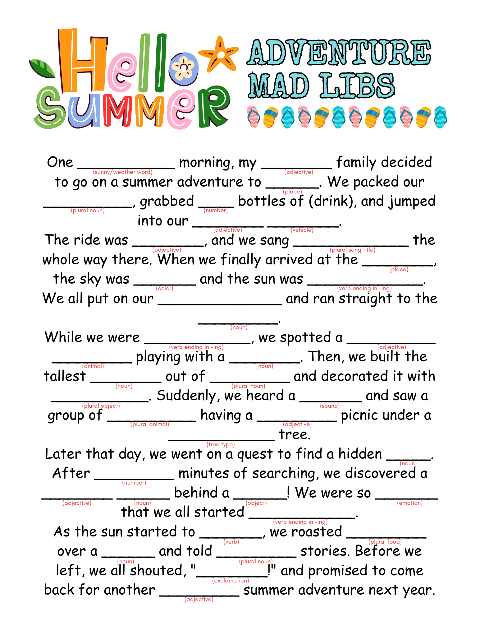 Printable Mad Libs Worksheets Printable Mad Libs Worksheets