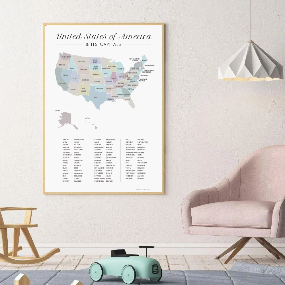 Us Map With State Capitals Printable