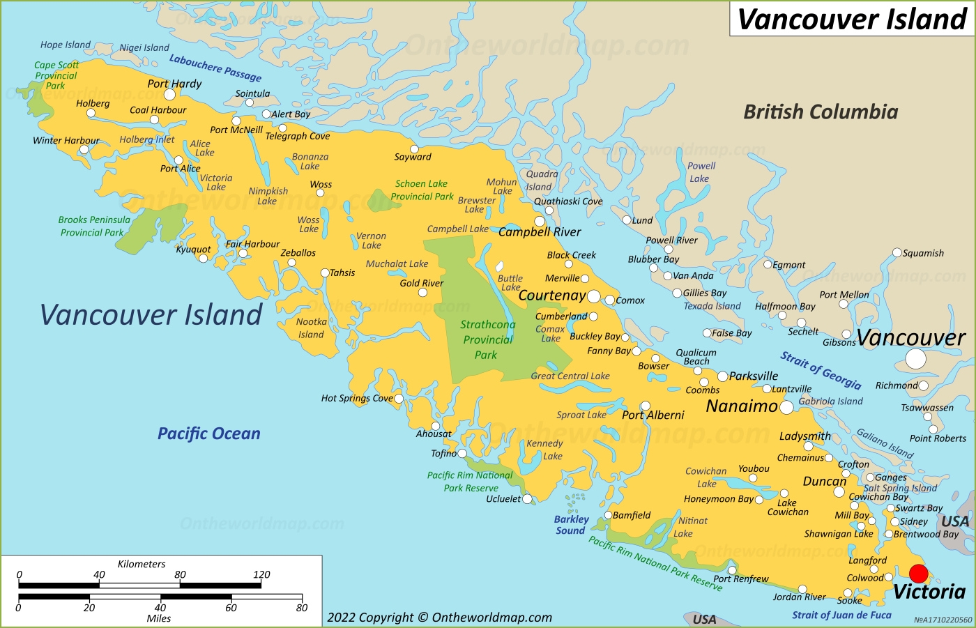 Printable Map Vancouver Island