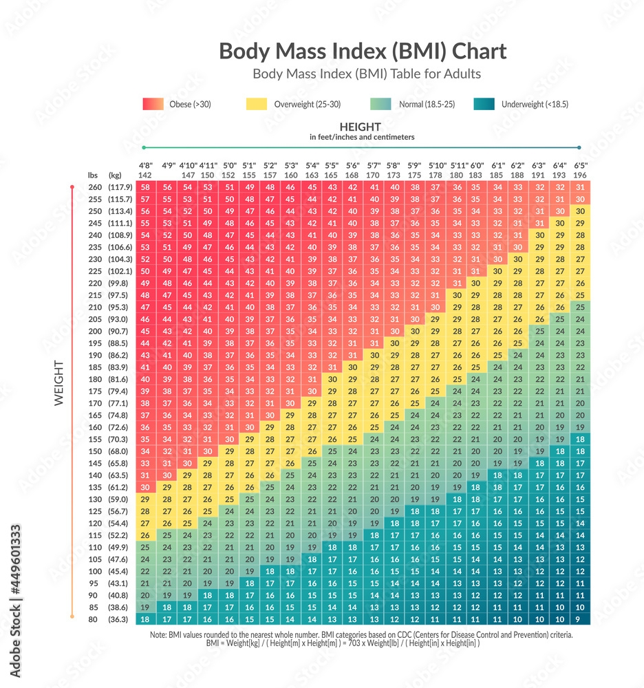 Printable Bmi Chart For Adults Printable Bmi Chart For Adults