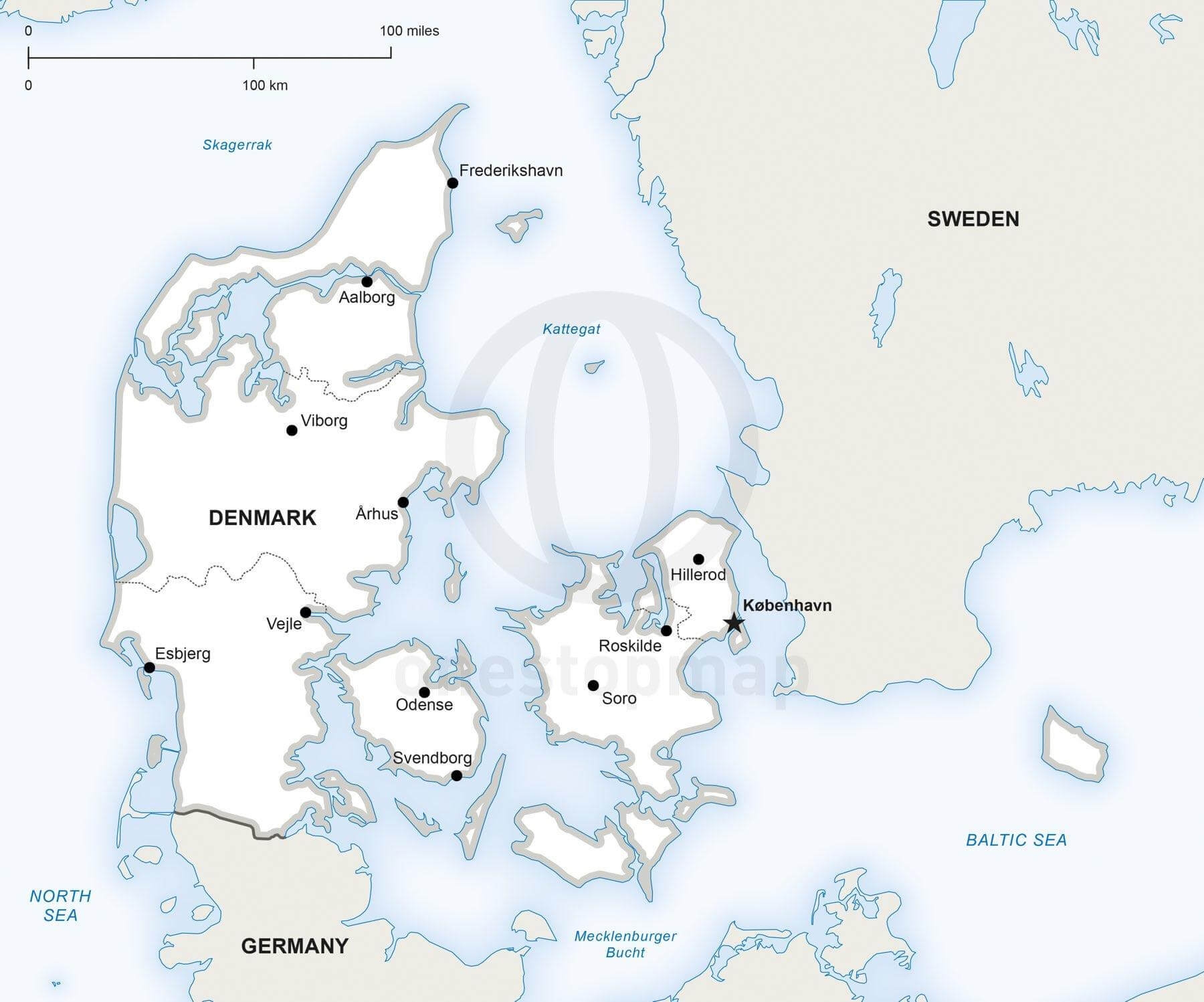 Vector Map Of Denmark Political One Stop Map