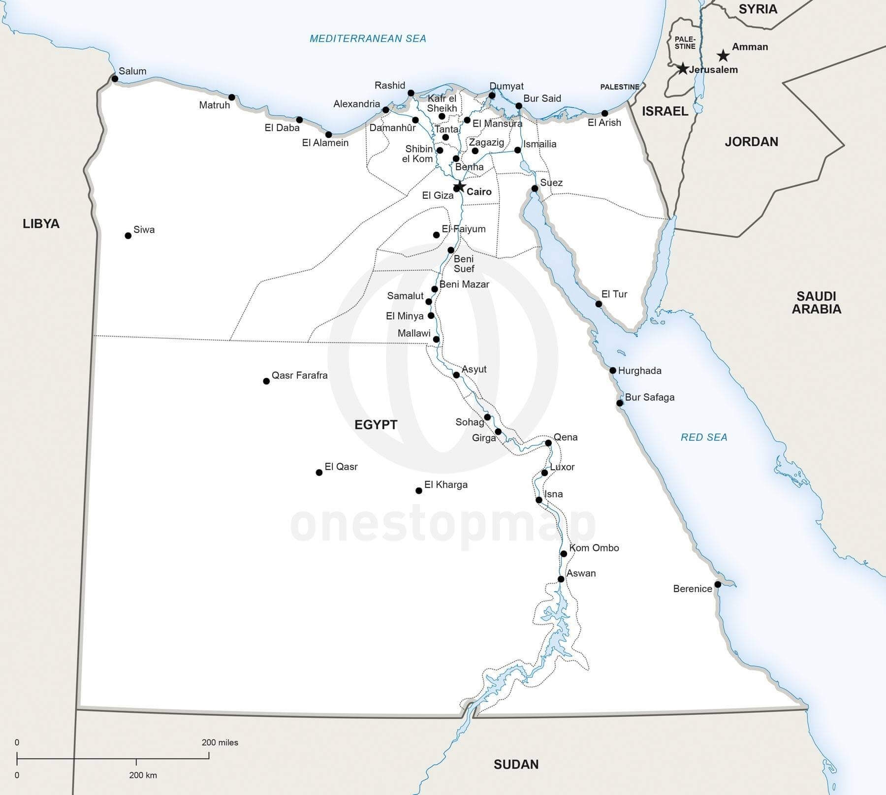 Printable Map Egypt