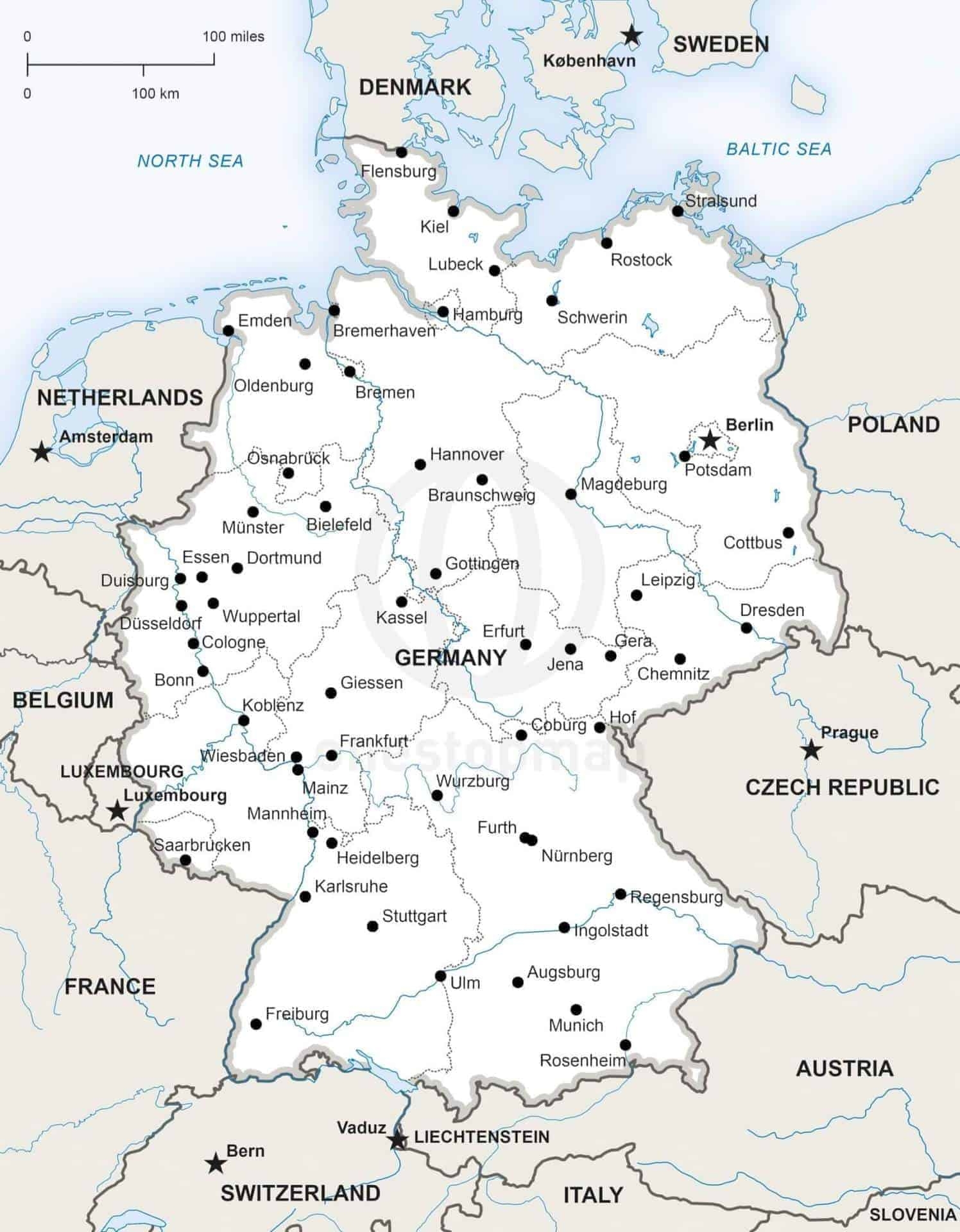 Map Of Germany Printable