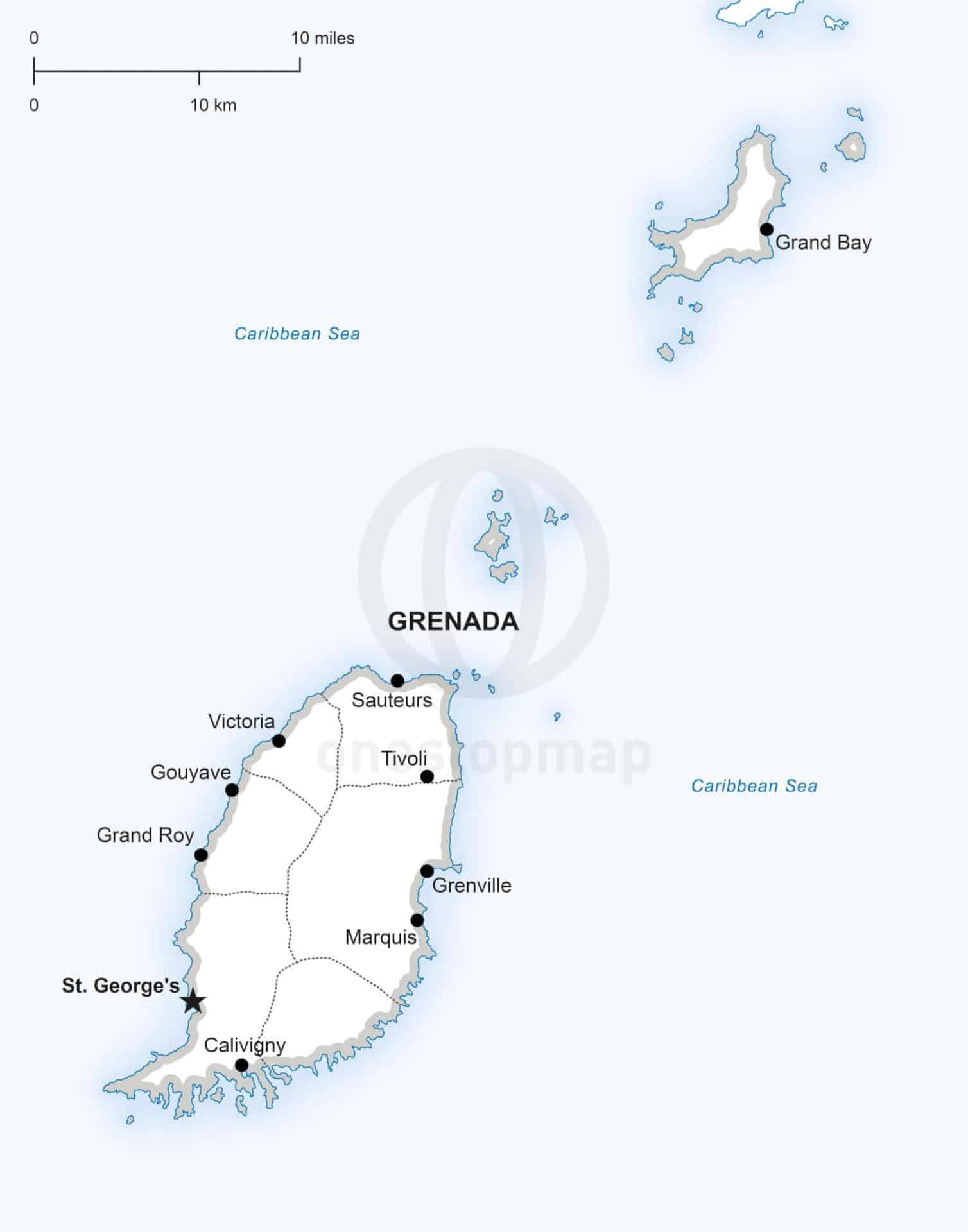Vector Map Of Grenada Political One Stop Map