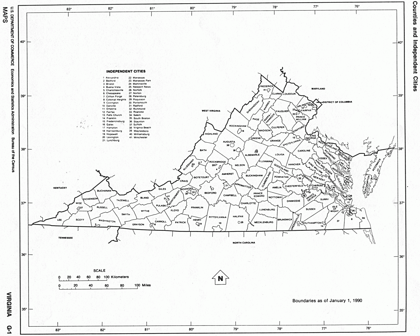 Virginia Free Map