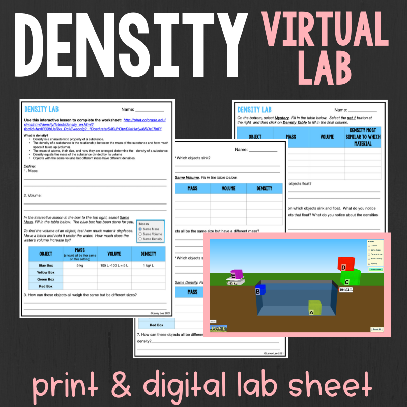 Free Printable Density Column Lab Worksheet