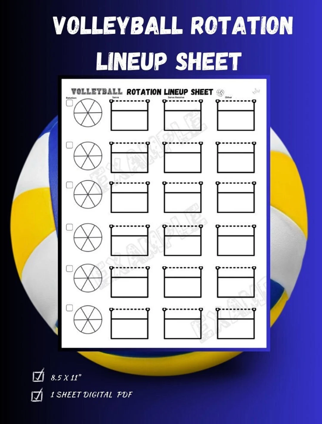 Printable Volleyball Lineup Sheet Template
