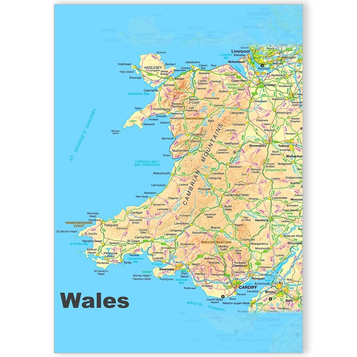 Map Of Wales Printable