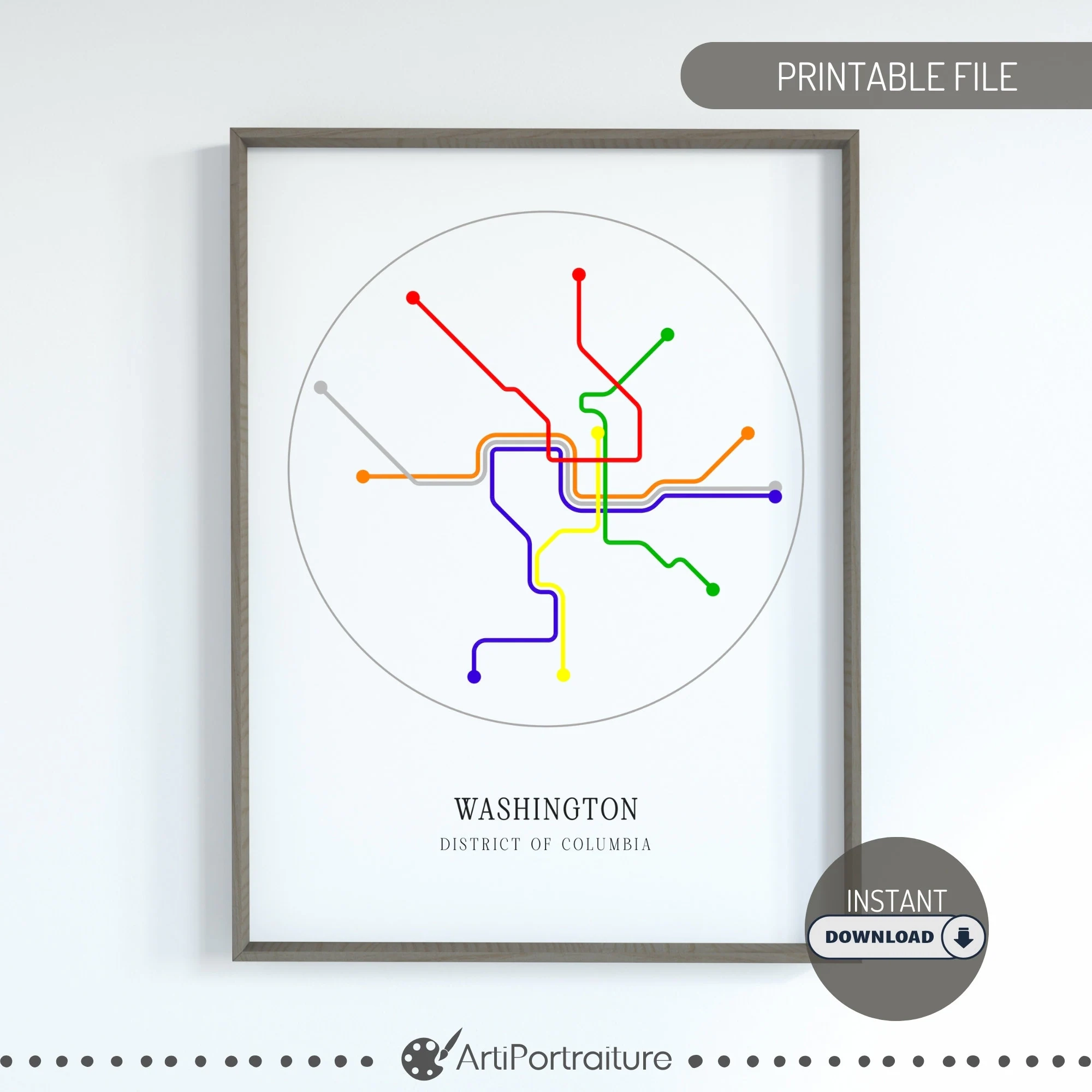 Washington Dc Subway Map DC Metro Map District Of Colombia Metro Minimal Map Transit Art Poster Map Wall Art Dc Gifts Subway Sign Etsy
