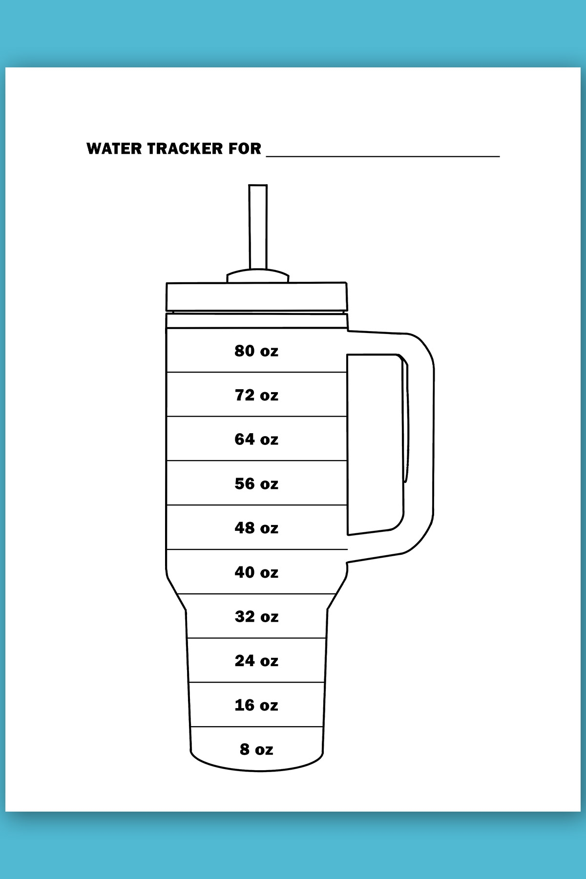 Water tracker printable example page daily tumbler Mom Envy