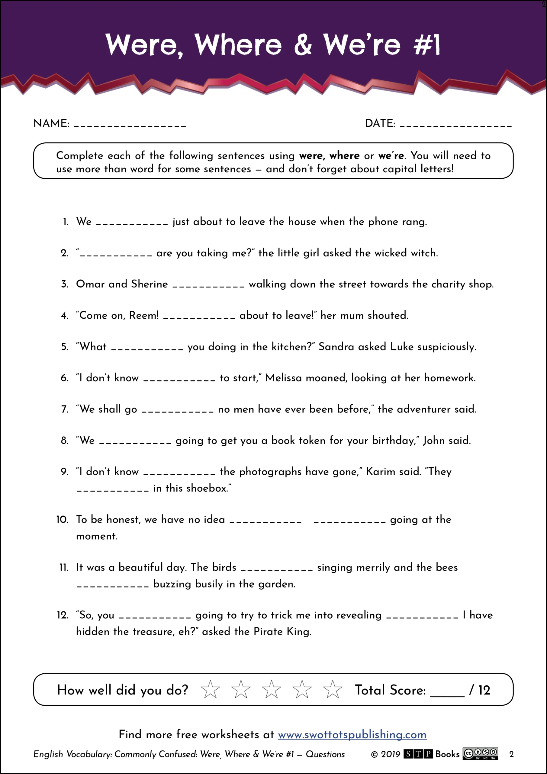 Free Printable English Worksheets Pdf