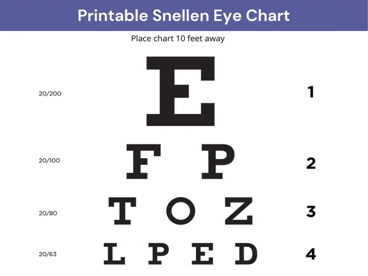 Snellen E Chart Printable Snellen E Chart Printable