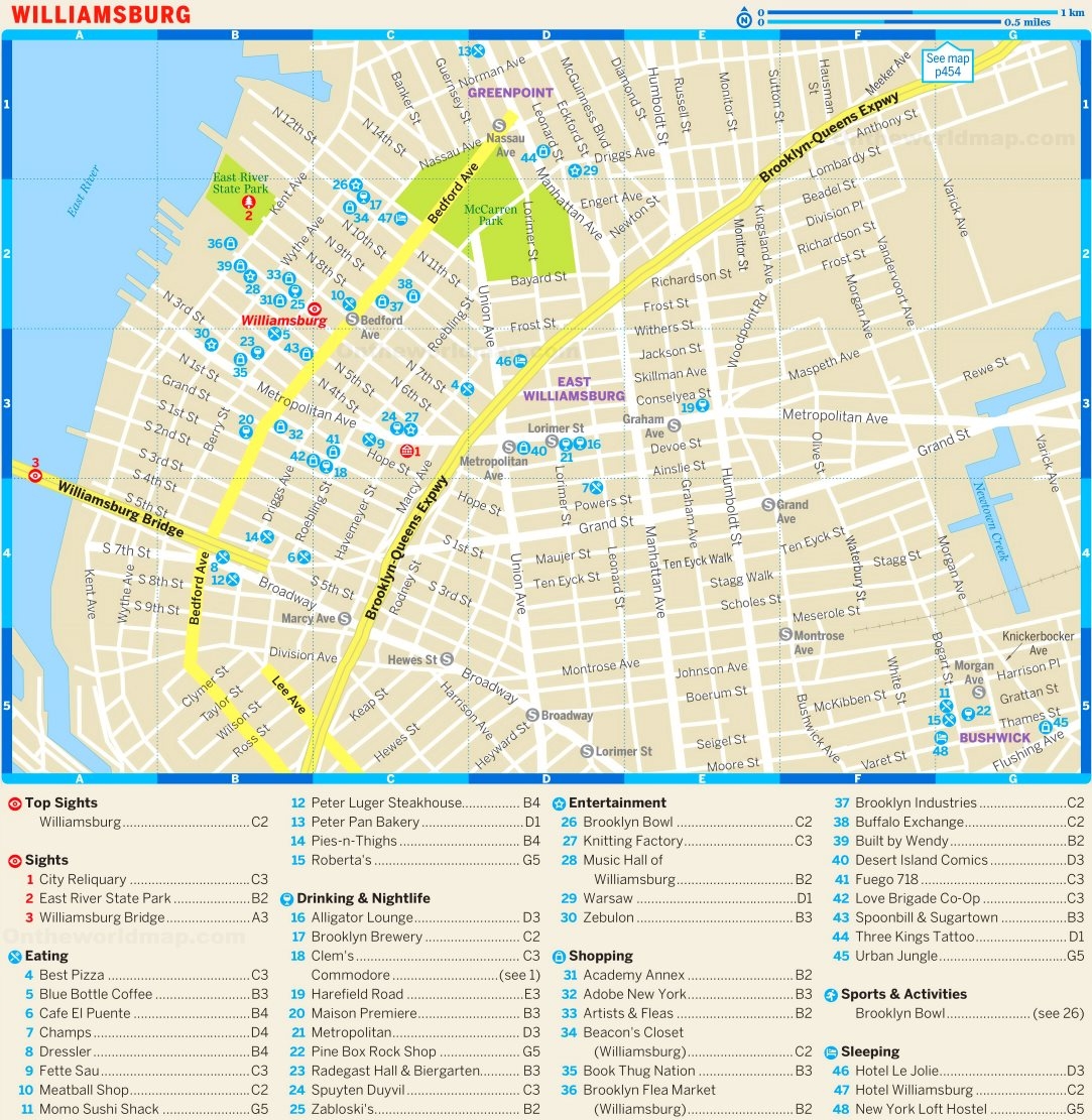 Printable Map Of Williamsburg Brooklyn