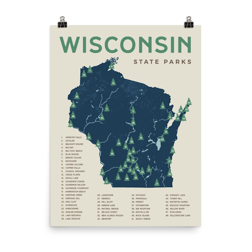 Wisconsin State Parks Poster Forward Apparel Company 