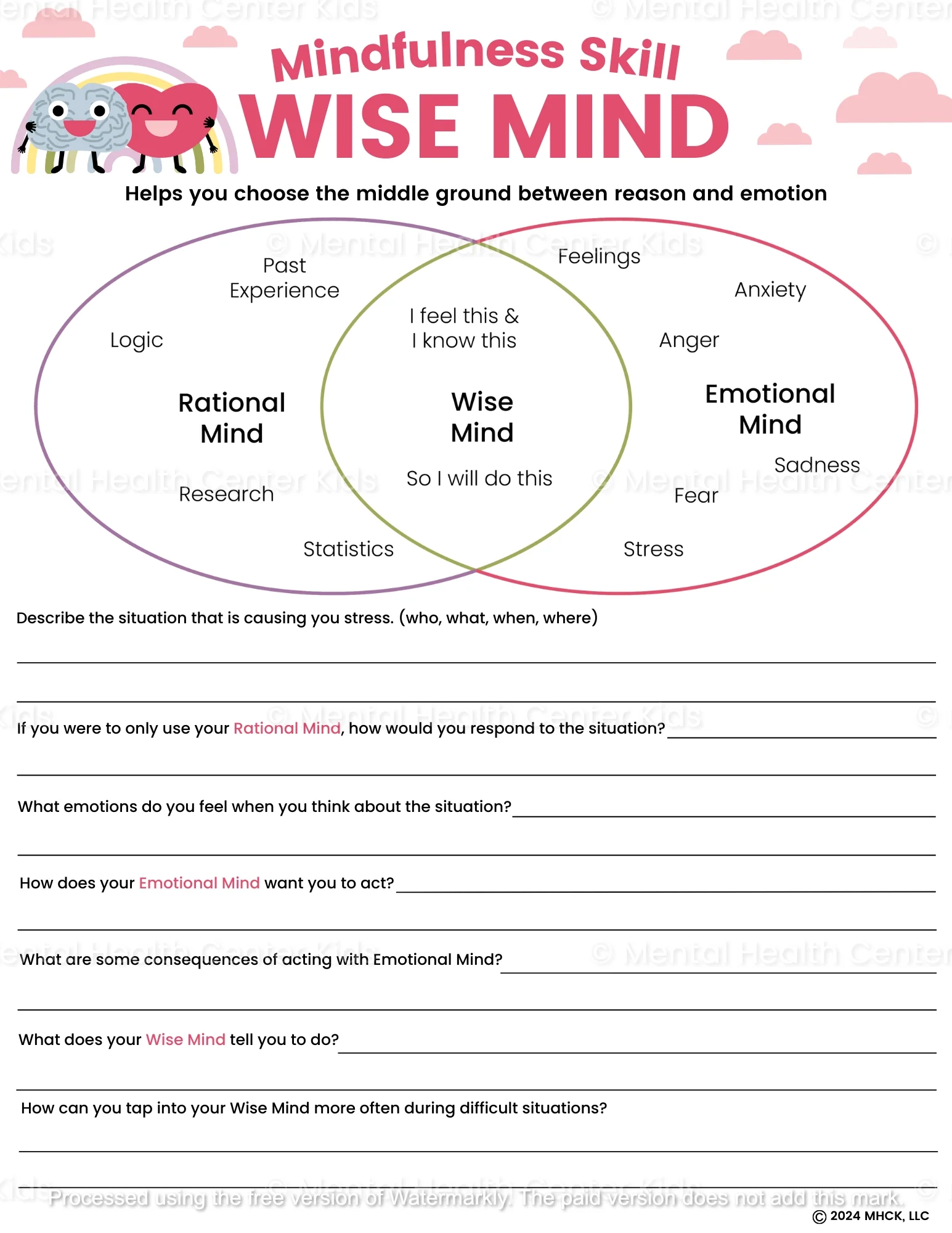 Printable Dbt Wise Mind Worksheet Pdf