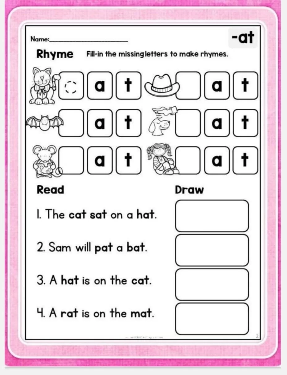 Word Families Worksheets Free Printable