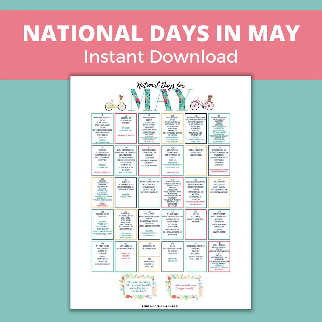 Working Moms Day National Days In March PRINTABLE MARCH National FOOD Holidays Calendar Fun Family