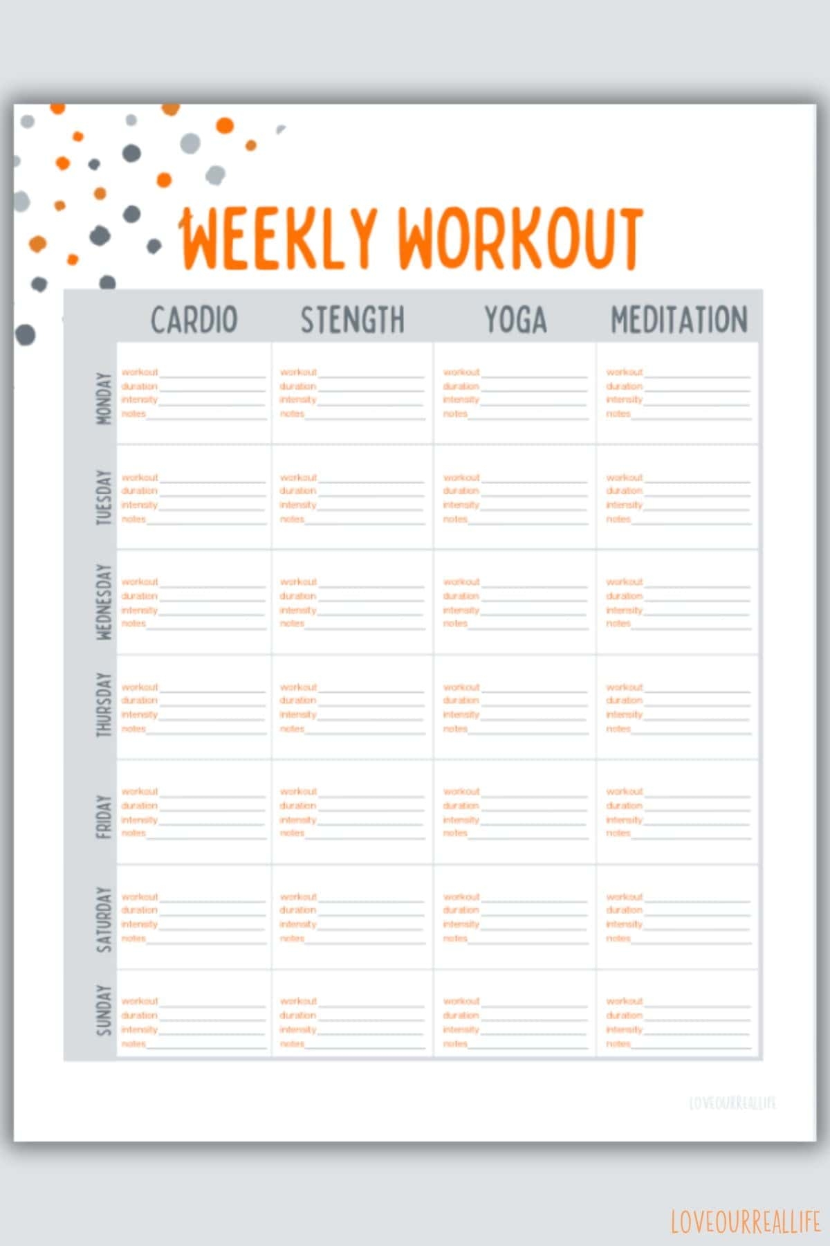 Workout Calendar Template Achieve Your Fitness Goals Love Our Real Life