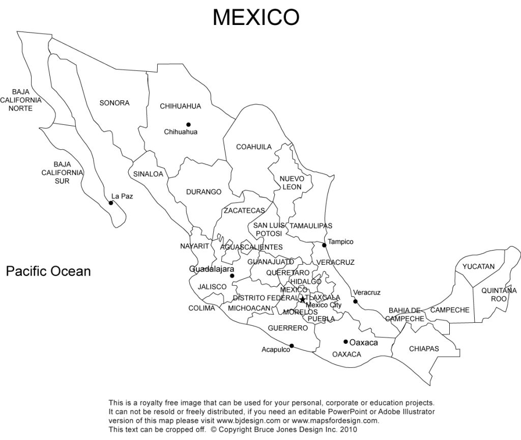 Map Of Mexico Printable Free