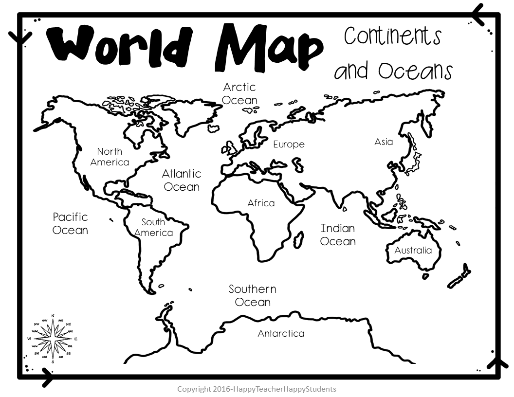 Printable Continent Map Worksheet