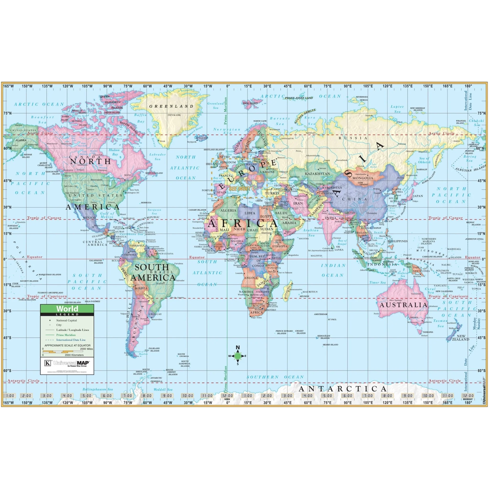 World Simple Wall Map 40