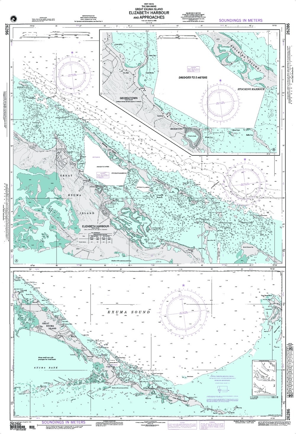 Worldwide Nautical Charts NGA Charts Region 2 Central South America NGA Chart 26286 Exuma Sound Including Elizabeth Harbour